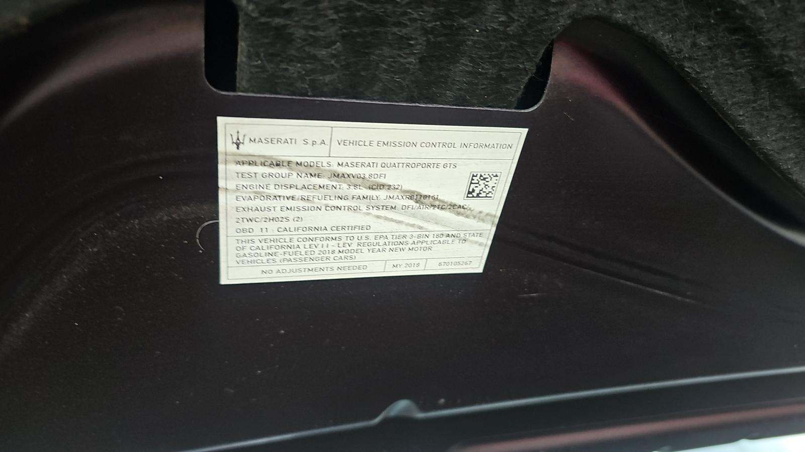 2018 Maserati Quattroporte GTS GranSport FWD