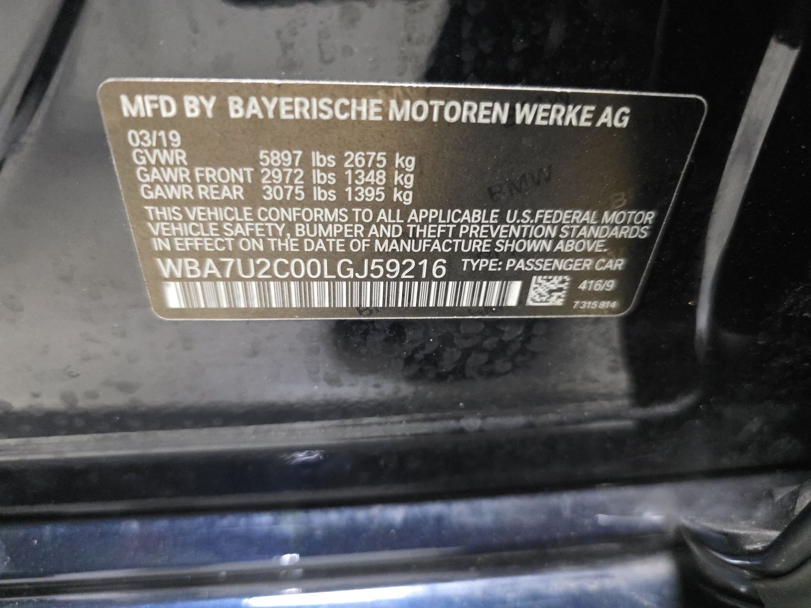 2020 BMW 7 Series 750i xDrive AWD