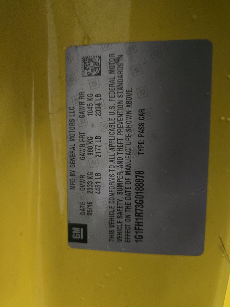 2016 Chevrolet Camaro 2SS RWD