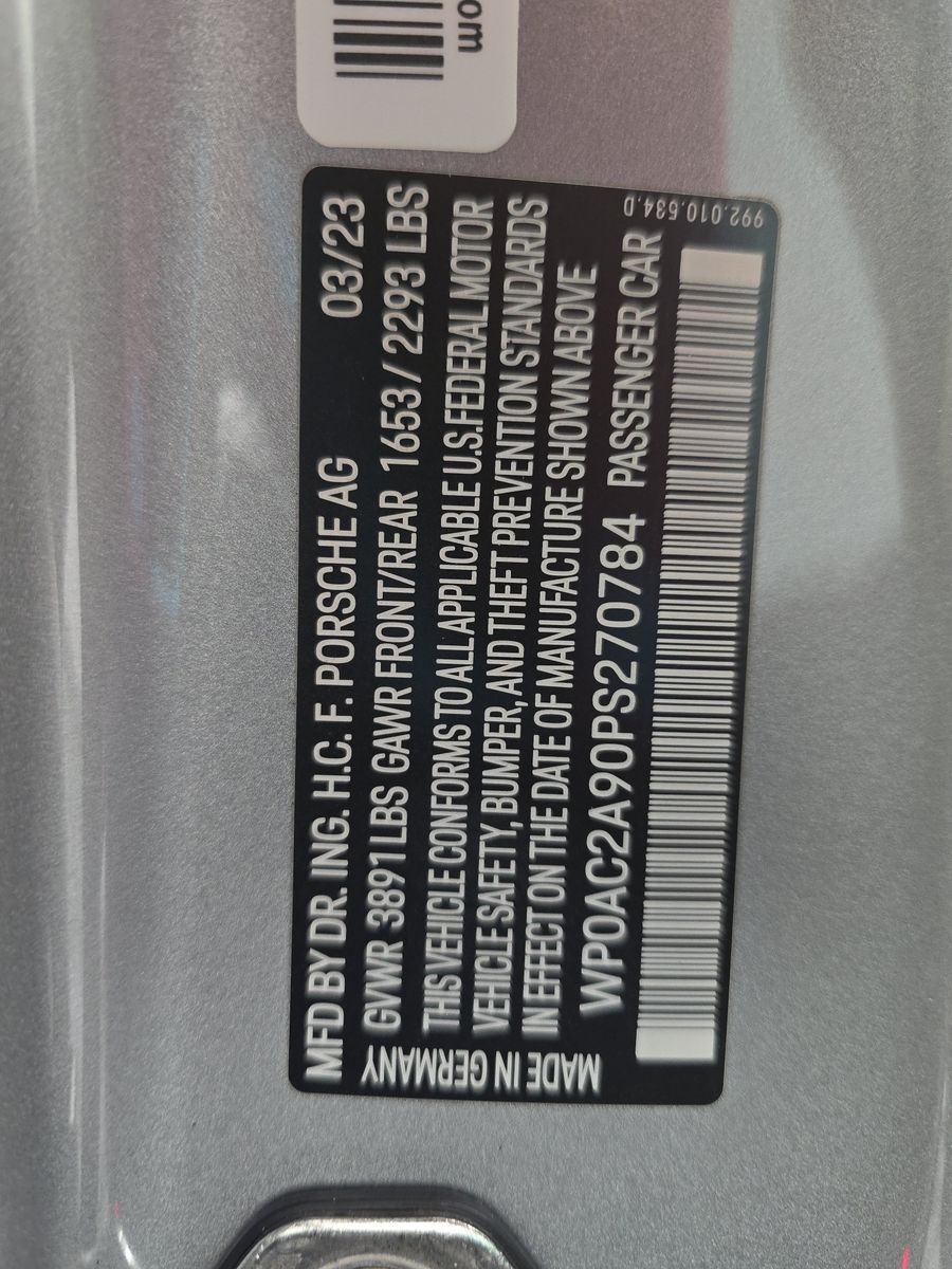 2023 Porsche 911 GT3 RWD