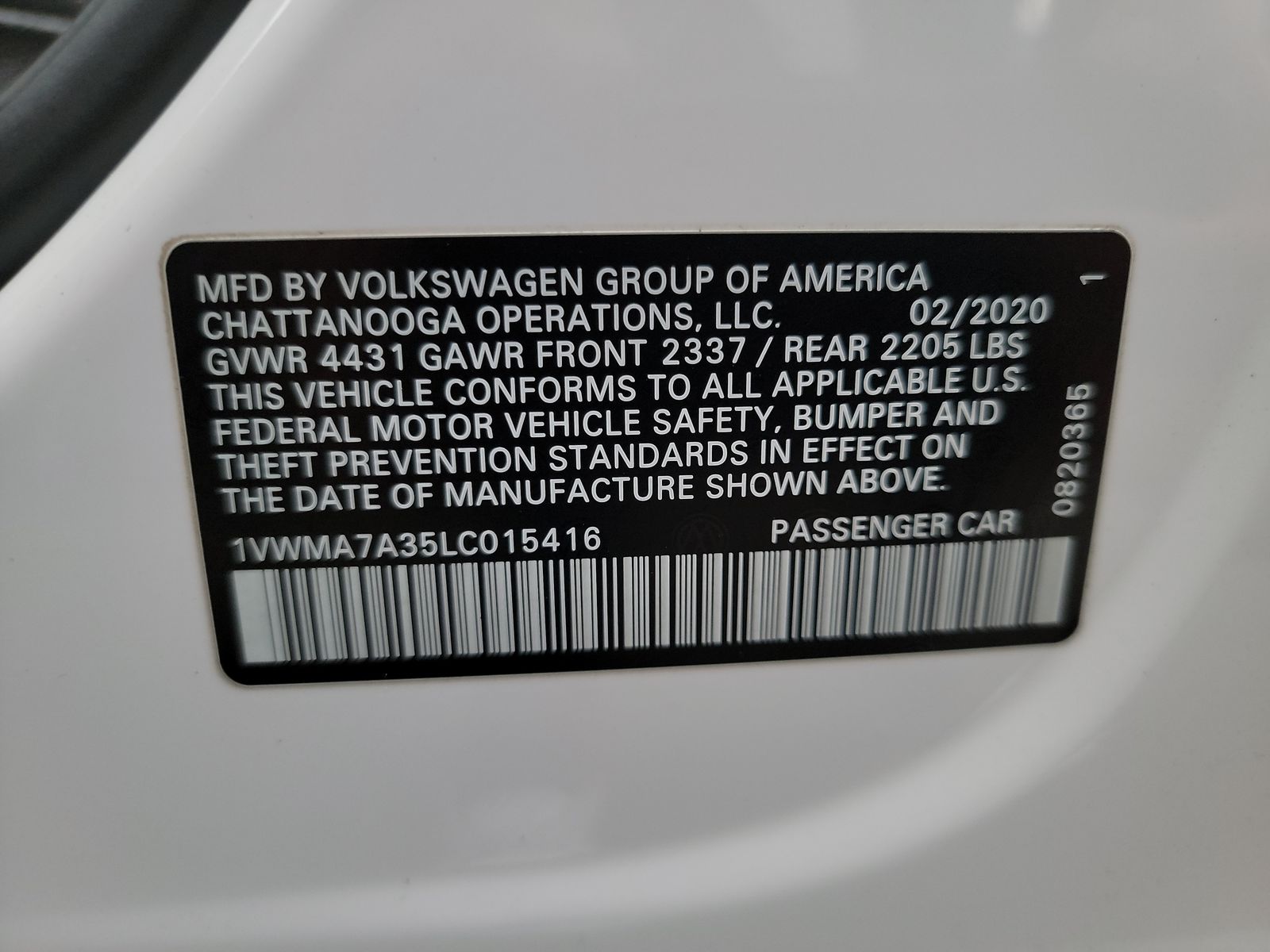 2020 Volkswagen Passat 2.0T R-Line FWD