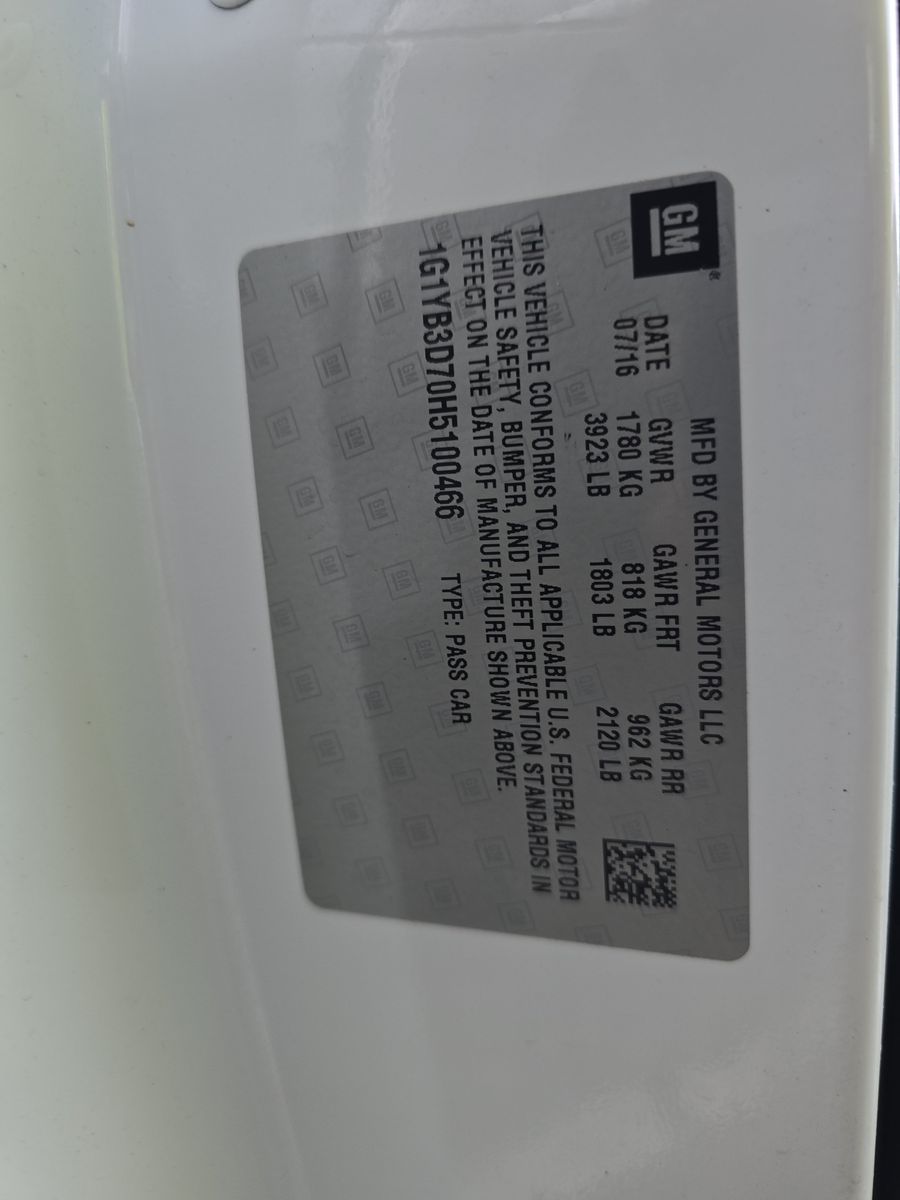 2017 Chevrolet Corvette Stingray RWD