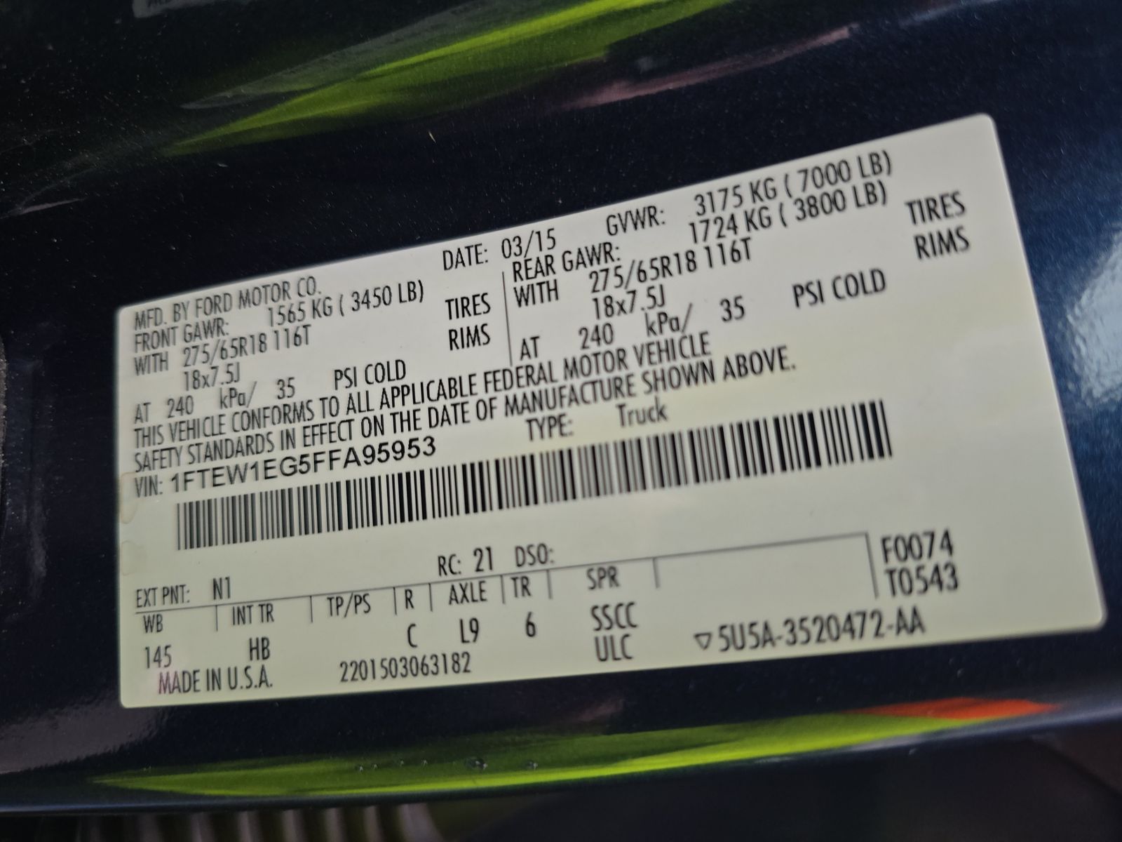 2015 Ford F-150 Lariat AWD