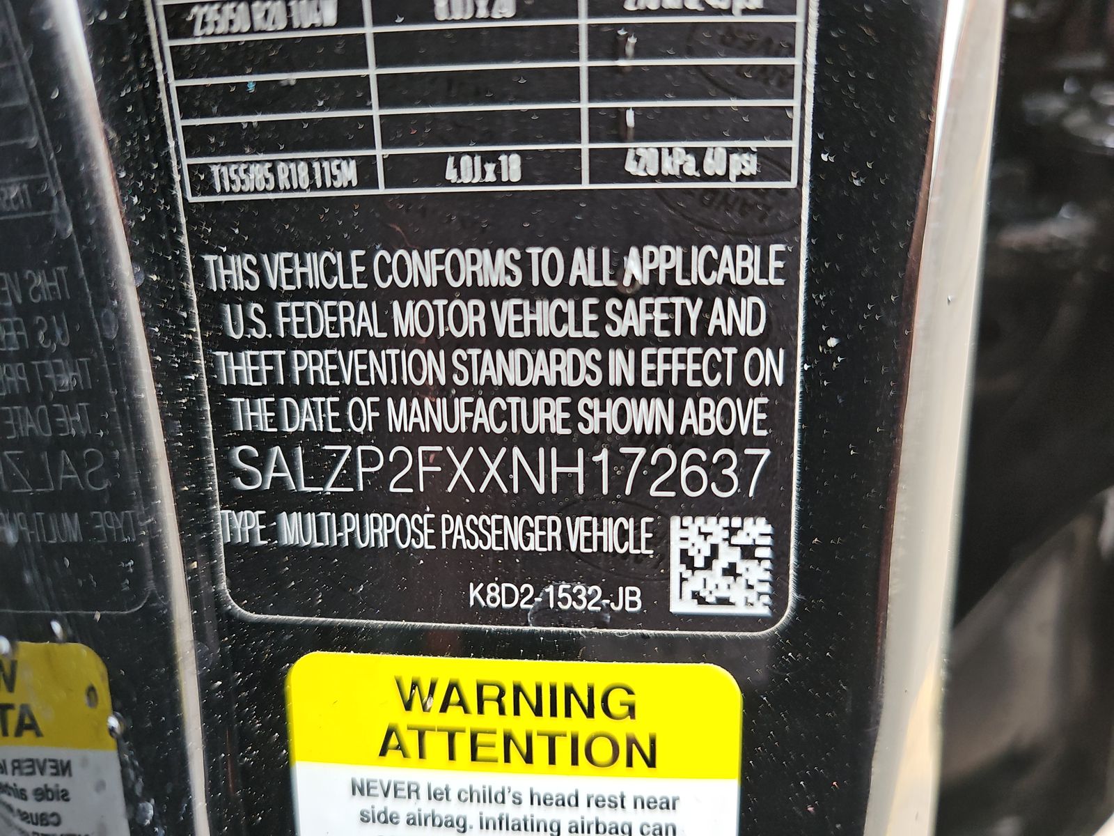 2022 Land Rover Range Rover Evoque SE AWD