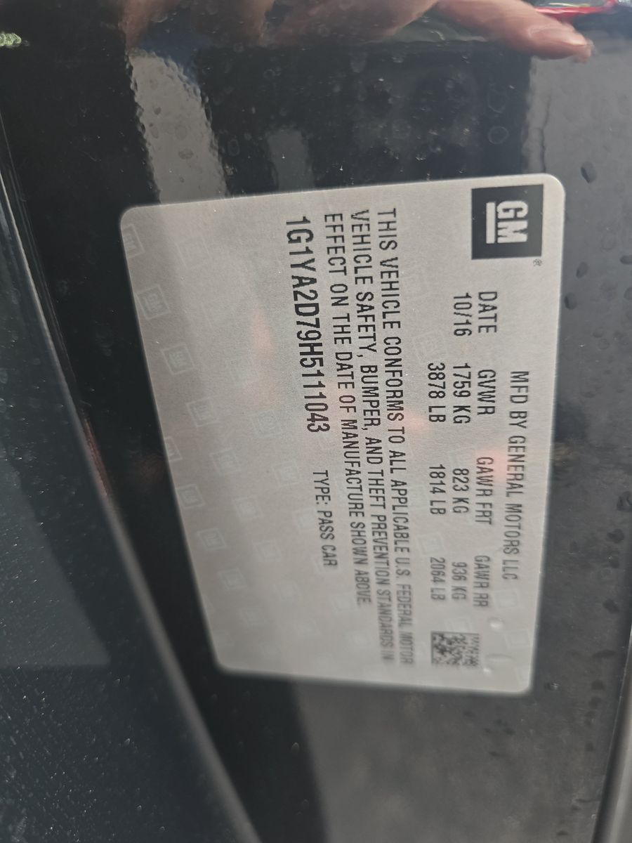 2017 Chevrolet Corvette Stingray RWD