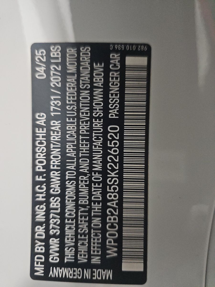 2025 Porsche 718 Boxster S RWD