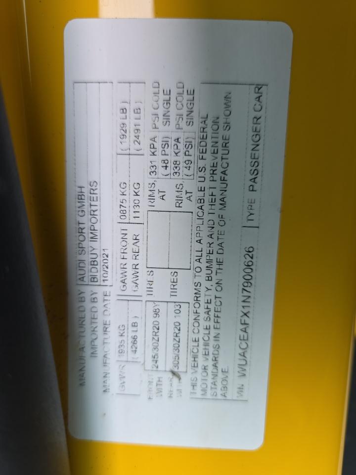 2022 Audi R8 V10 performance RWD