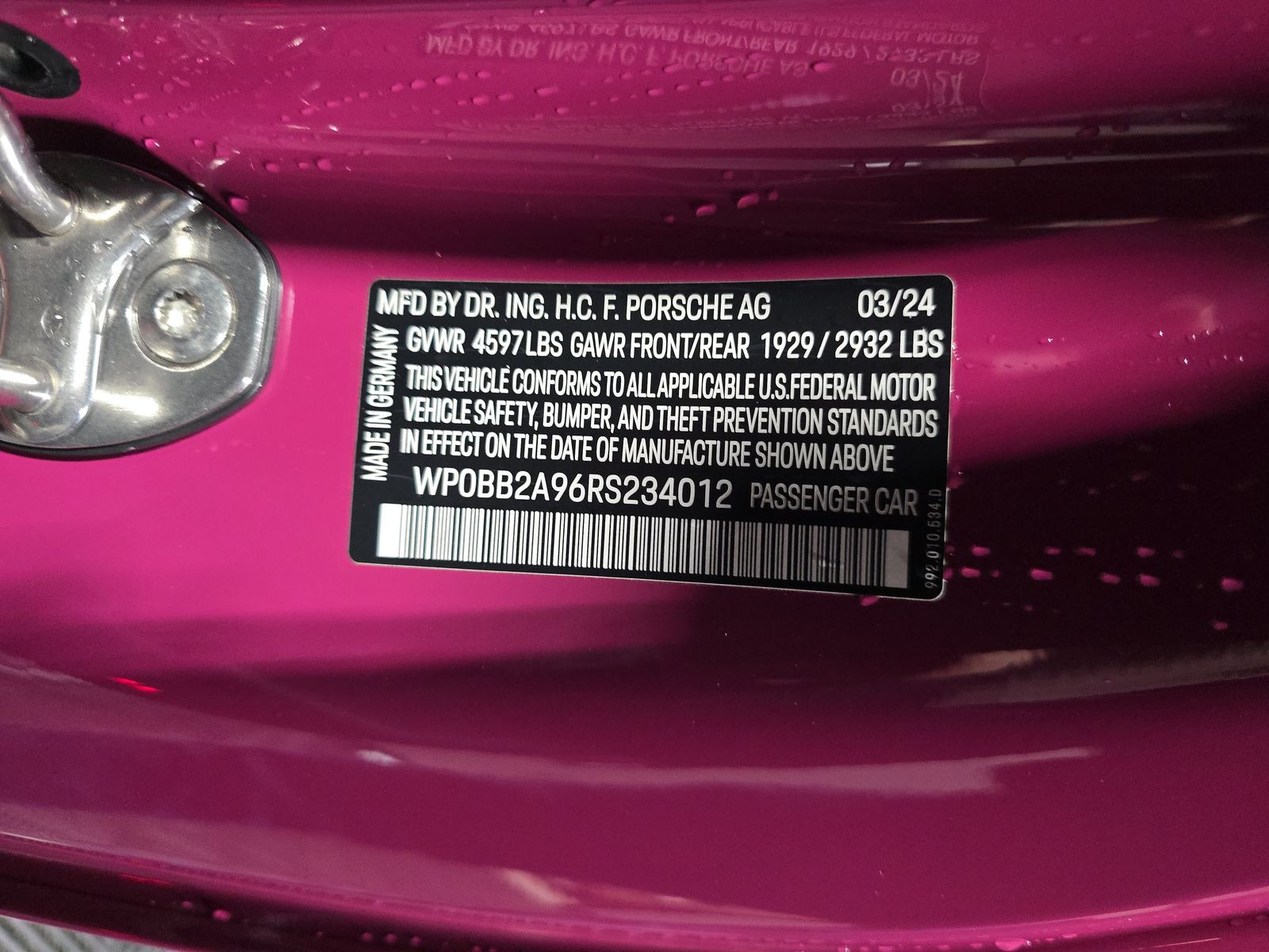 2024 Porsche 911 4 GTS Targa AWD