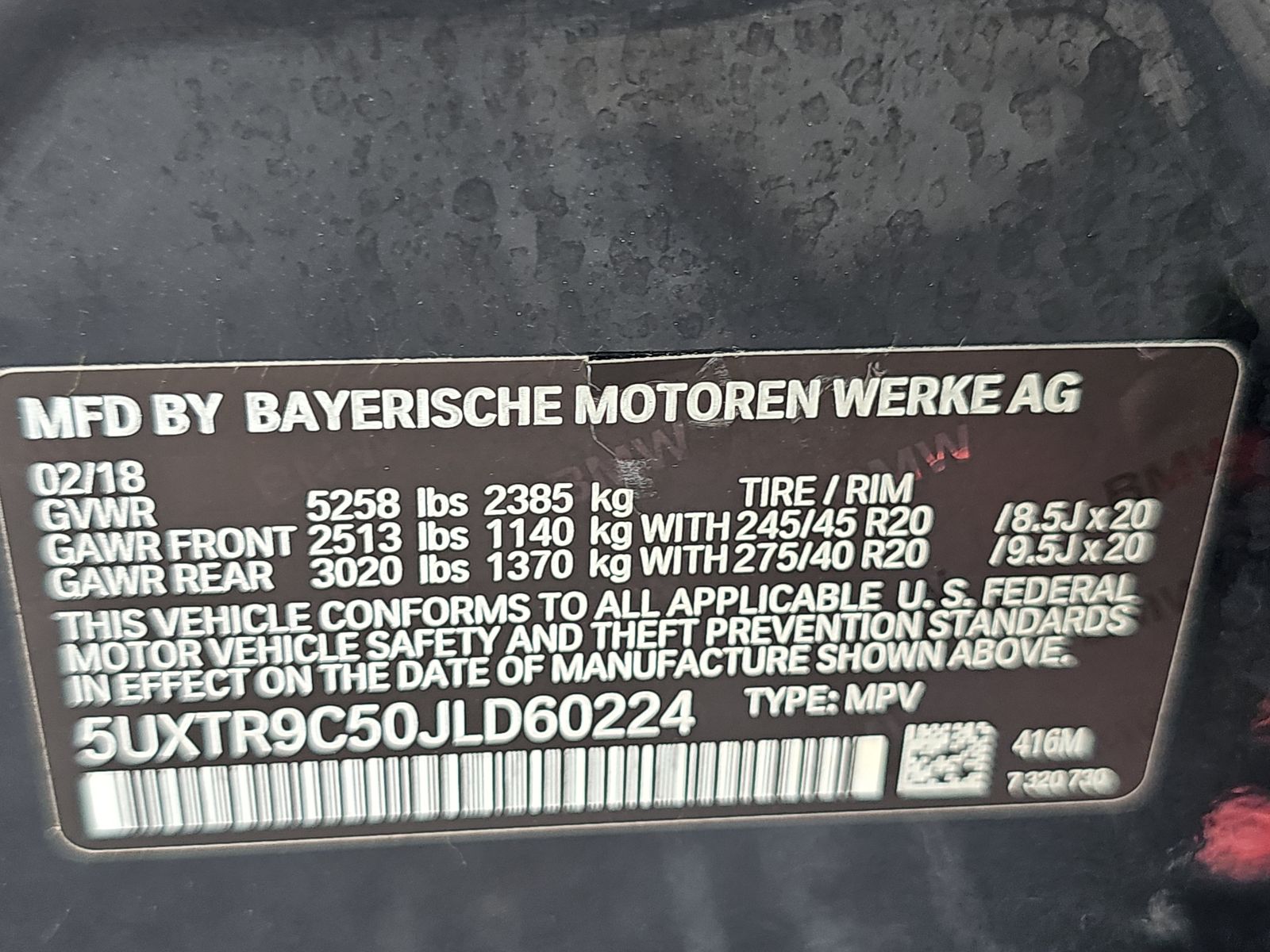 2018 BMW X3 xDrive30i AWD