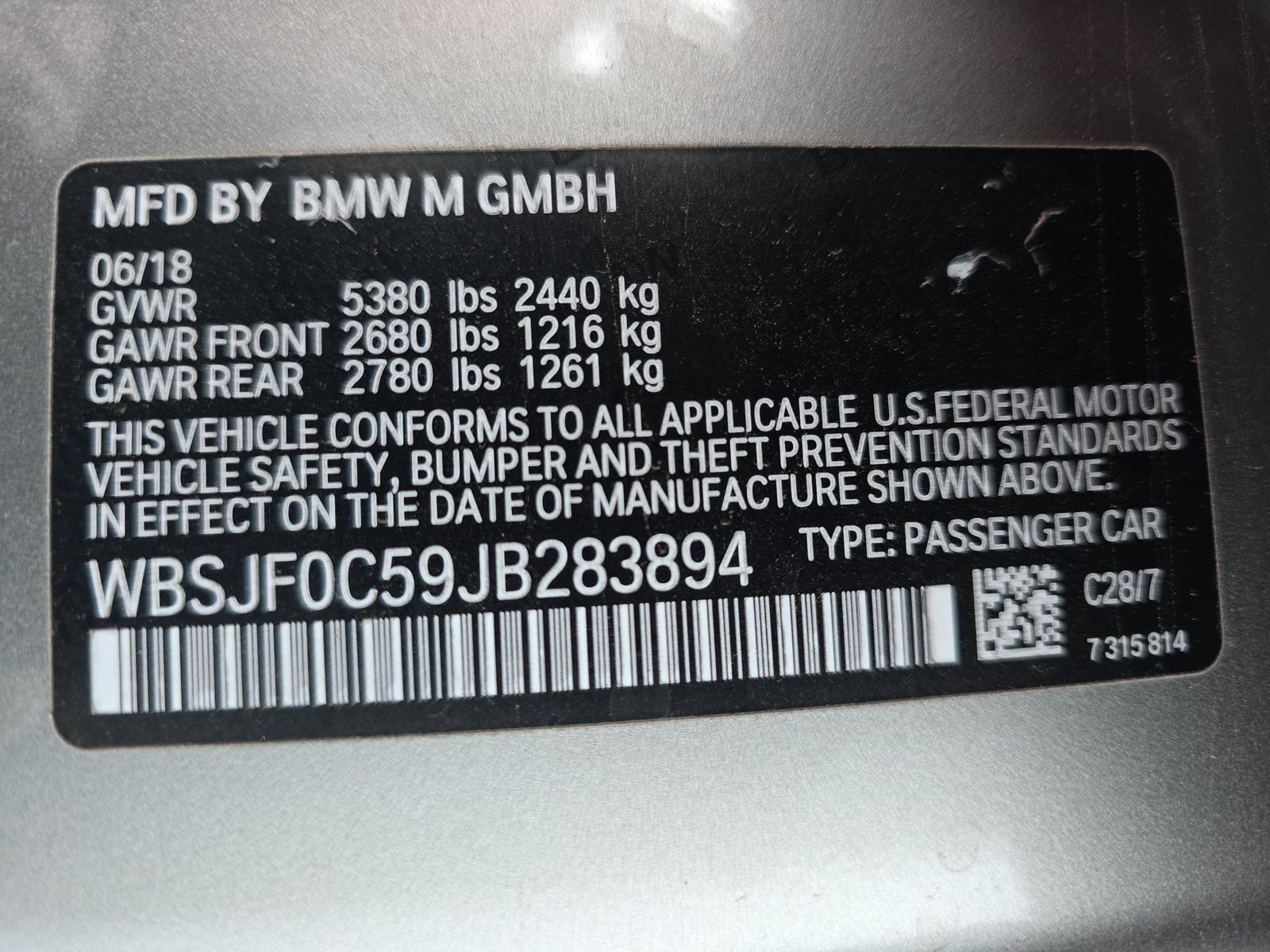 2018 BMW M5 Base AWD