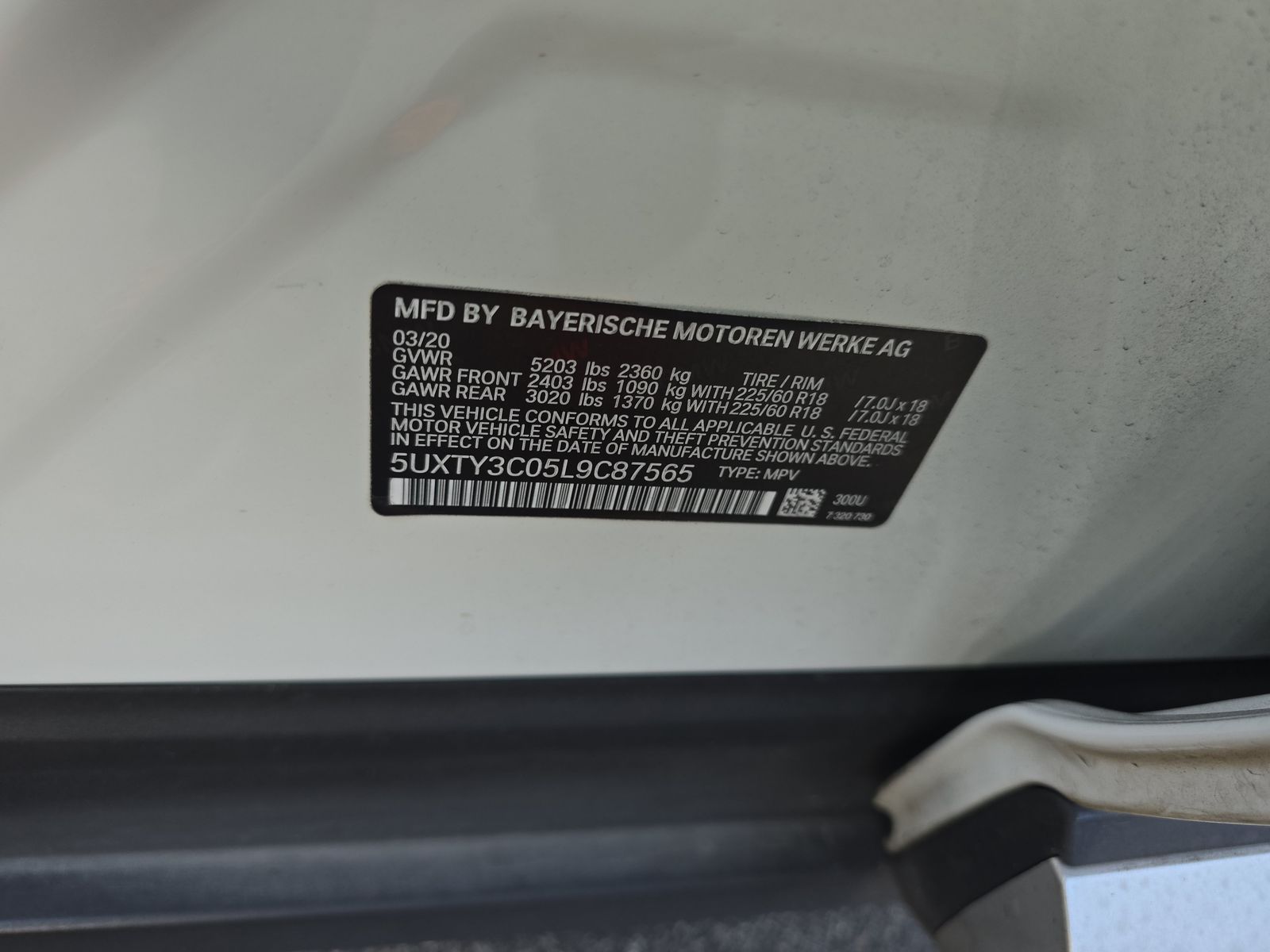 2020 BMW X3 sDrive30i RWD