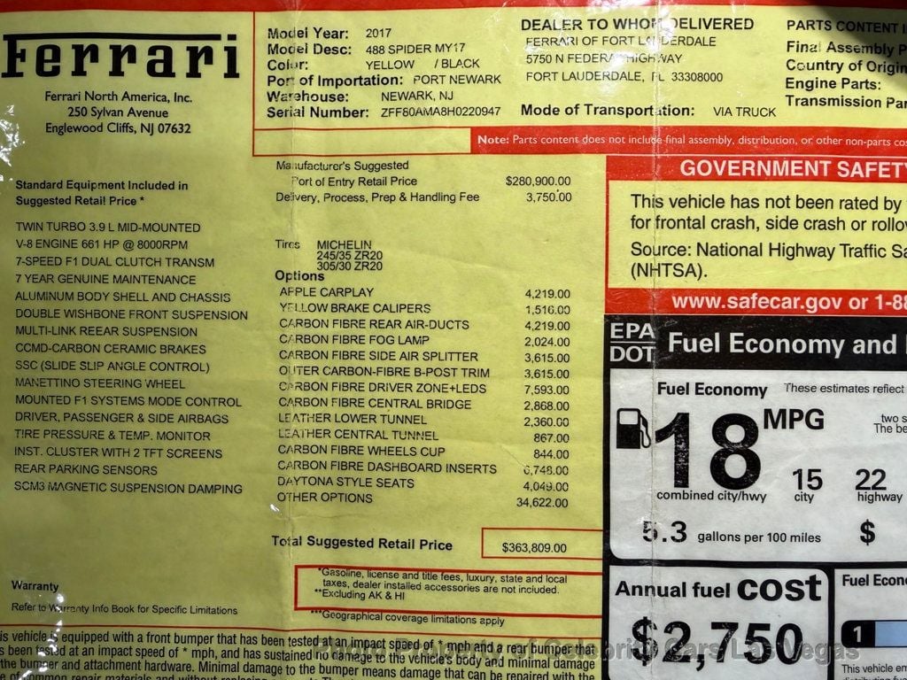 2017 Ferrari 488 Base RWD