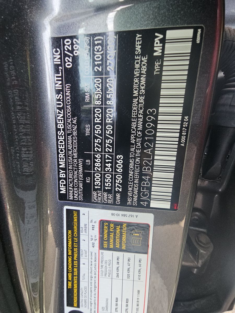 2020 Mercedes-Benz GLE GLE 350 RWD