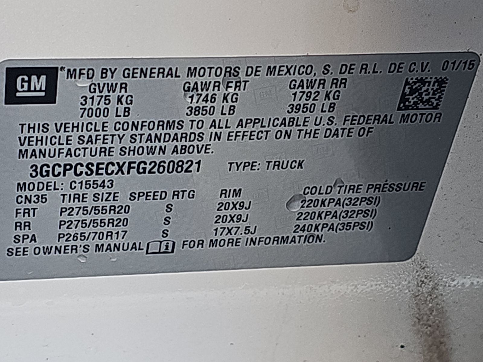 2015 Chevrolet Silverado 1500 LTZ RWD