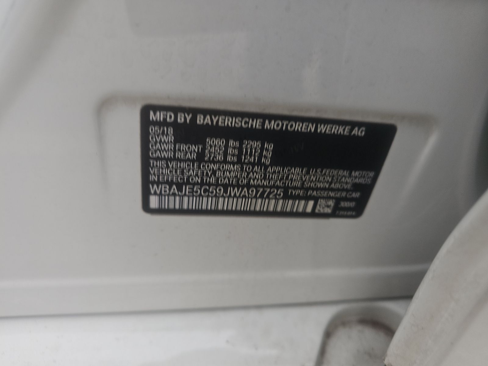 2018 BMW 5 Series 540i RWD