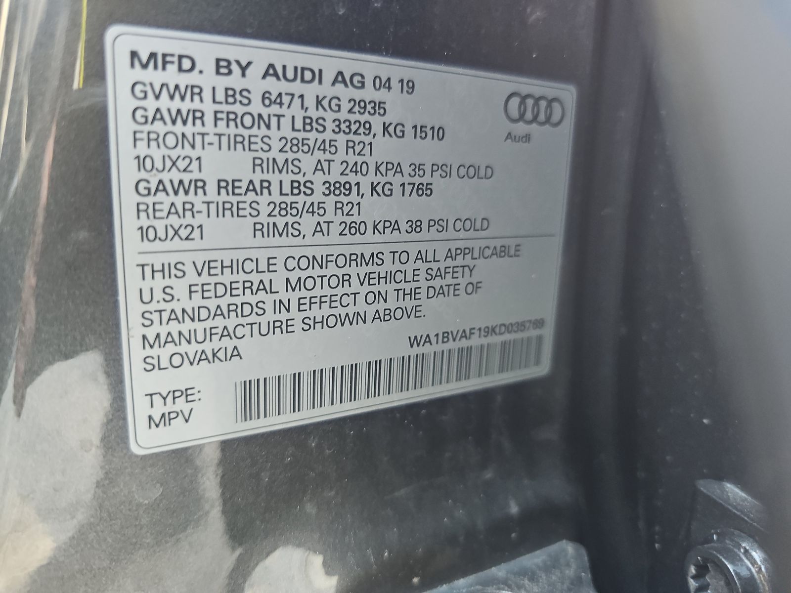 2019 Audi Q8 Premium Plus AWD