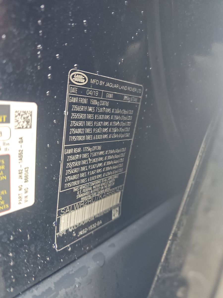 2019 Land Rover Range Rover Sport HSE AWD