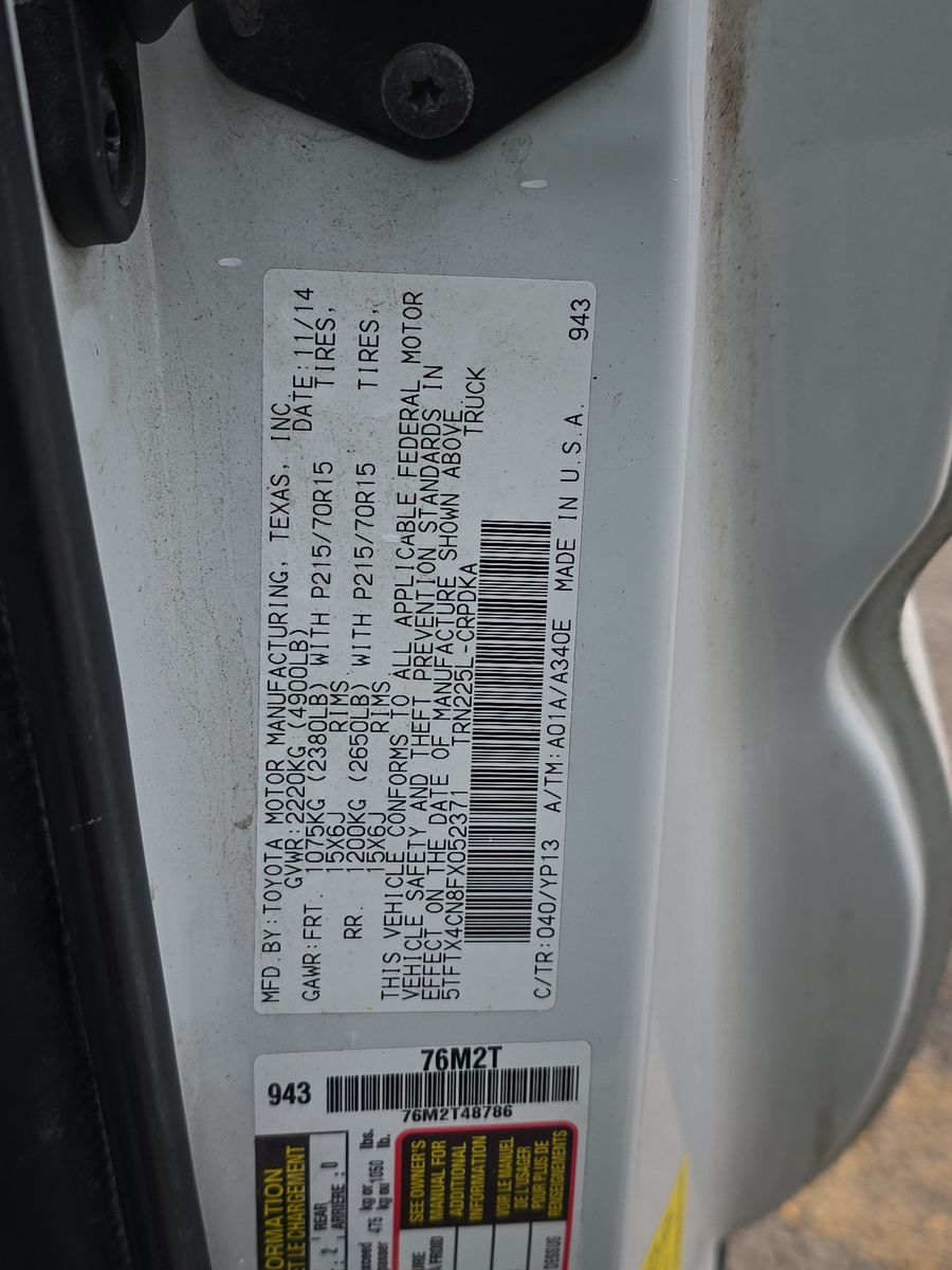 2015 Toyota Tacoma Base RWD