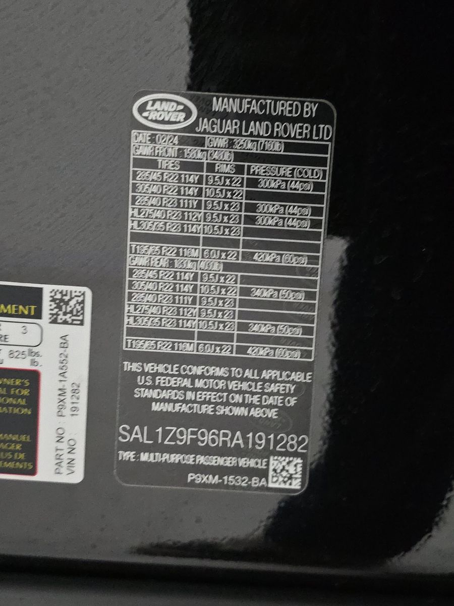 2024 Land Rover Range Rover Sport SV Edition One Obsidian Black AWD