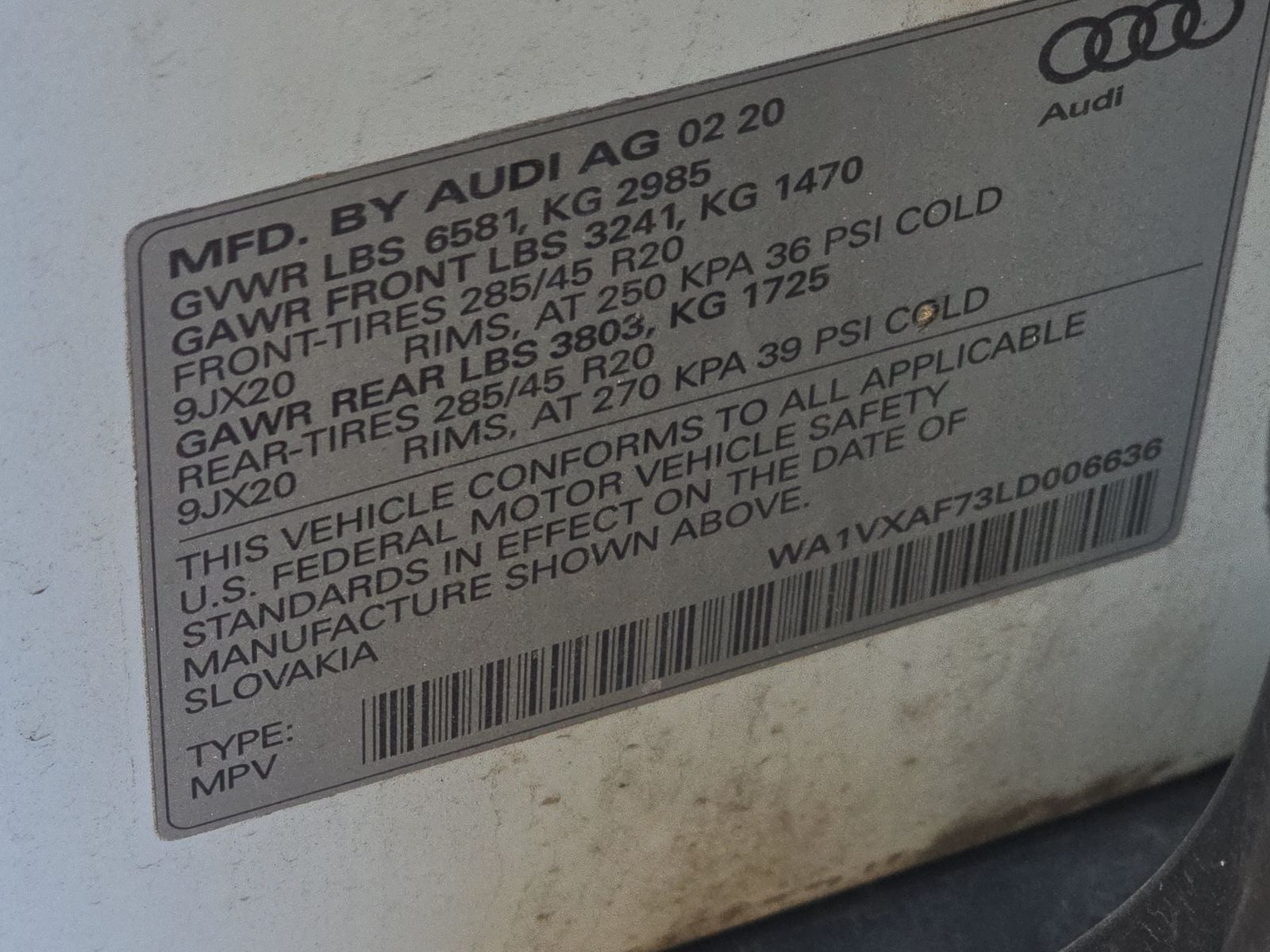 2020 Audi Q7 3.0T Prestige AWD