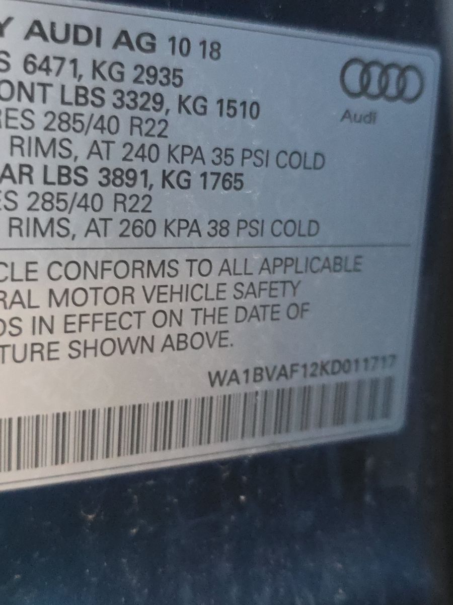 2019 Audi Q8 Premium Plus AWD