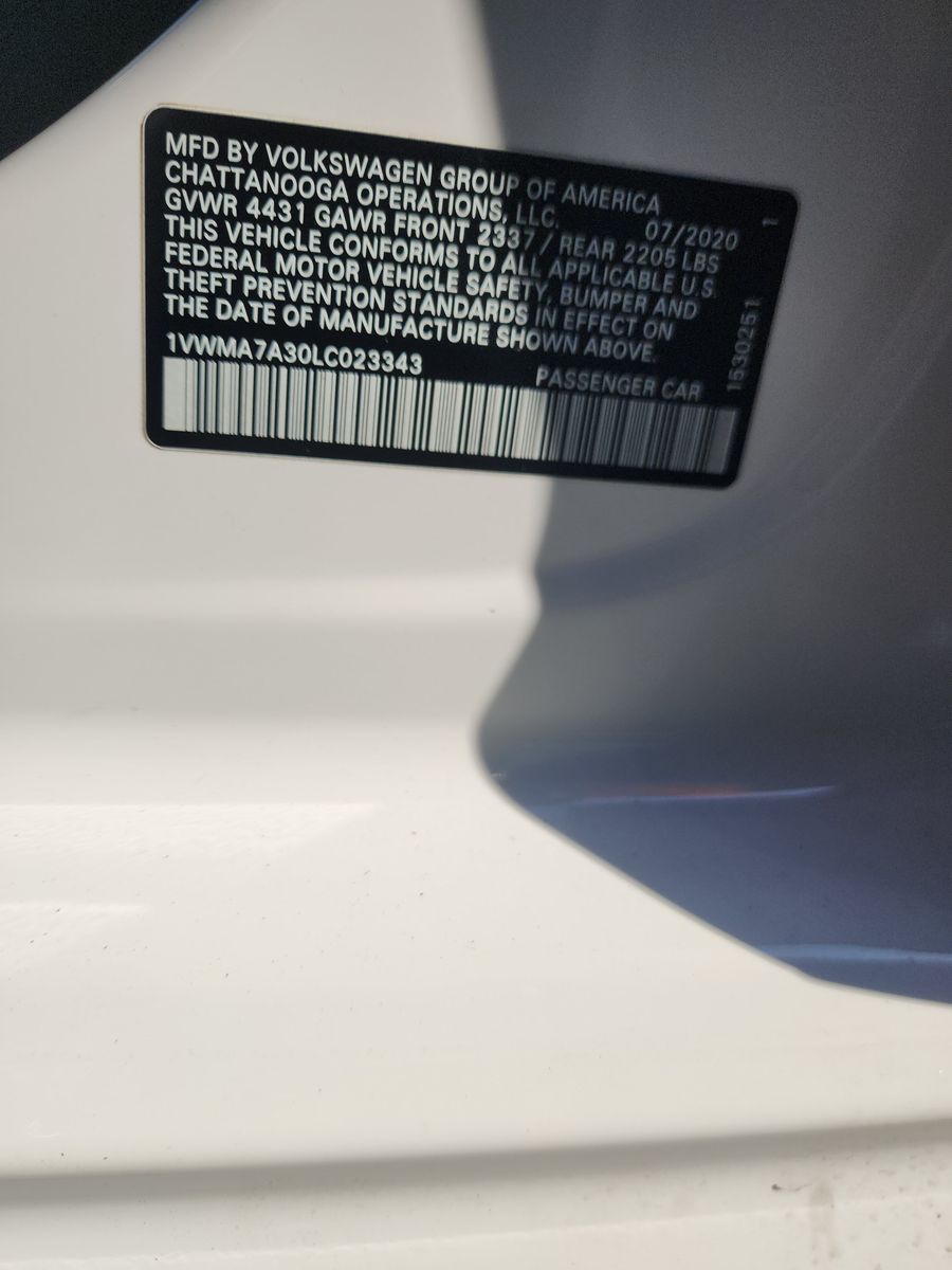 2020 Volkswagen Passat 2.0T R-Line FWD