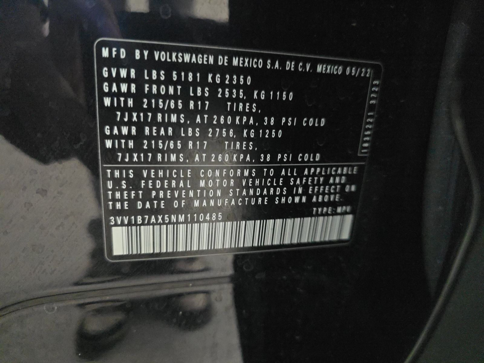 2022 Volkswagen Tiguan 2.0T S FWD