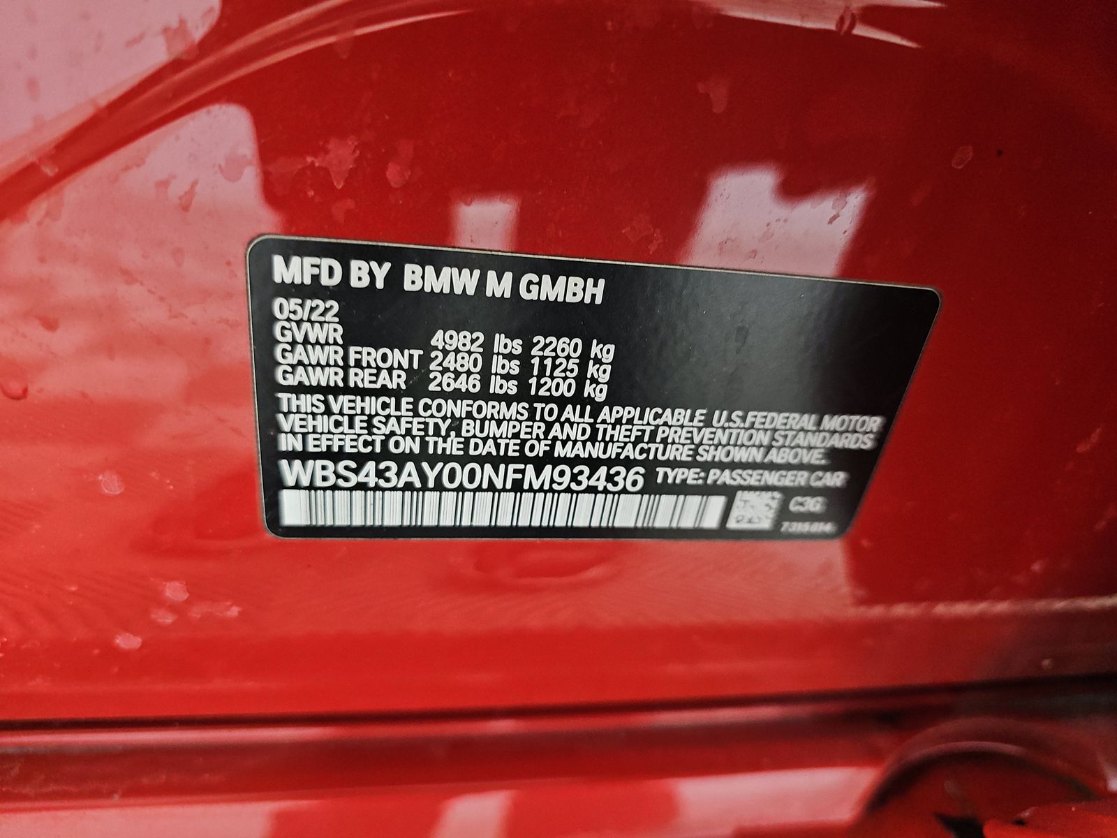 2022 BMW M3 Competition xDrive AWD