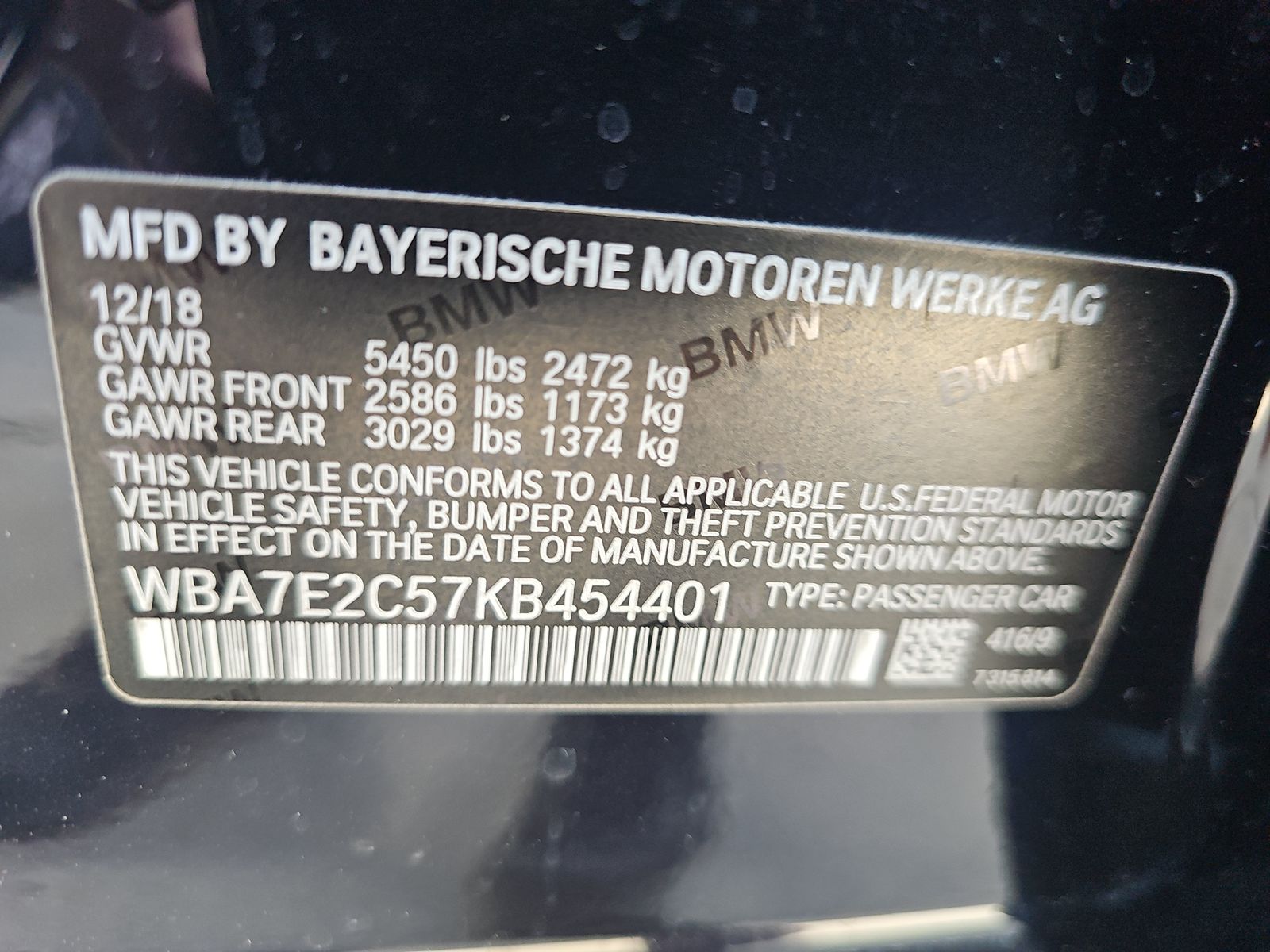 2019 BMW 7 Series 740i RWD