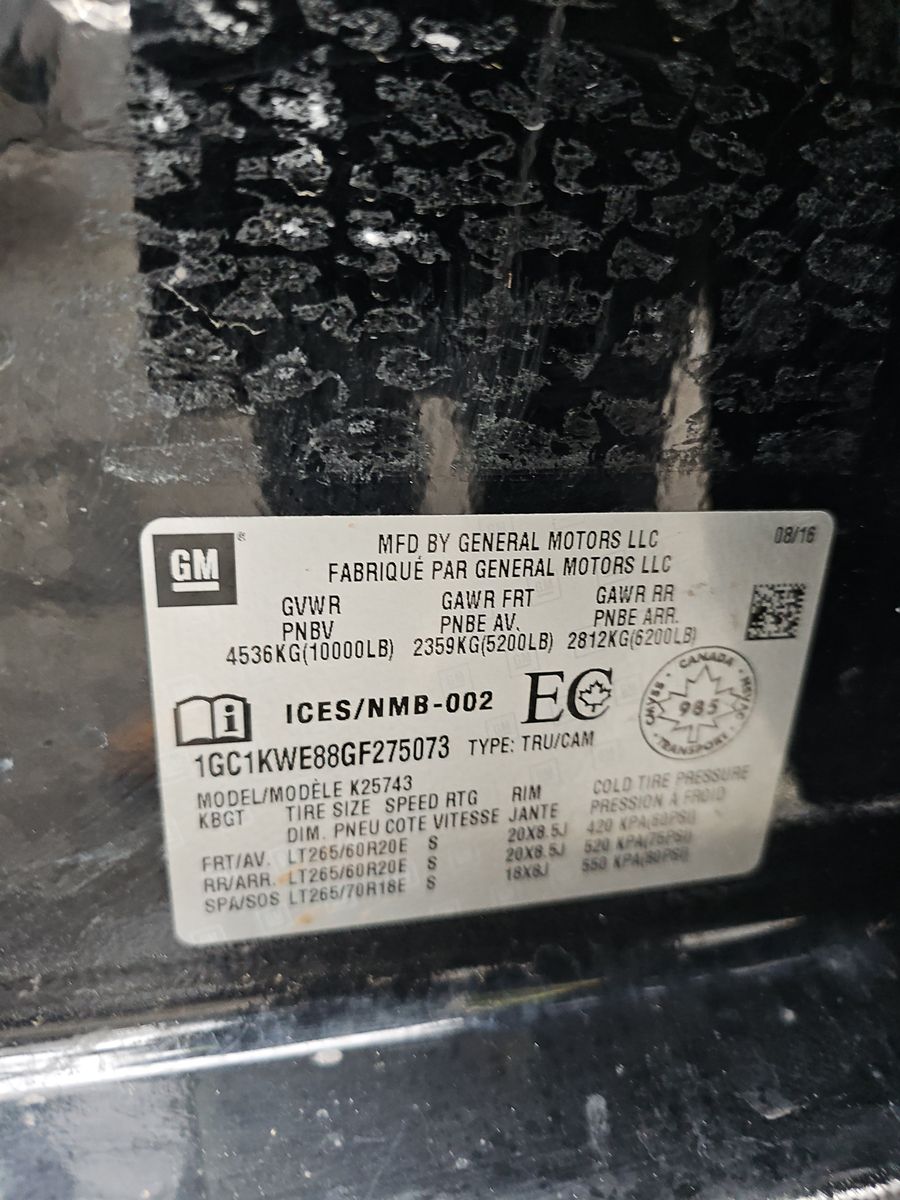 2016 Chevrolet Silverado 2500HD LTZ AWD