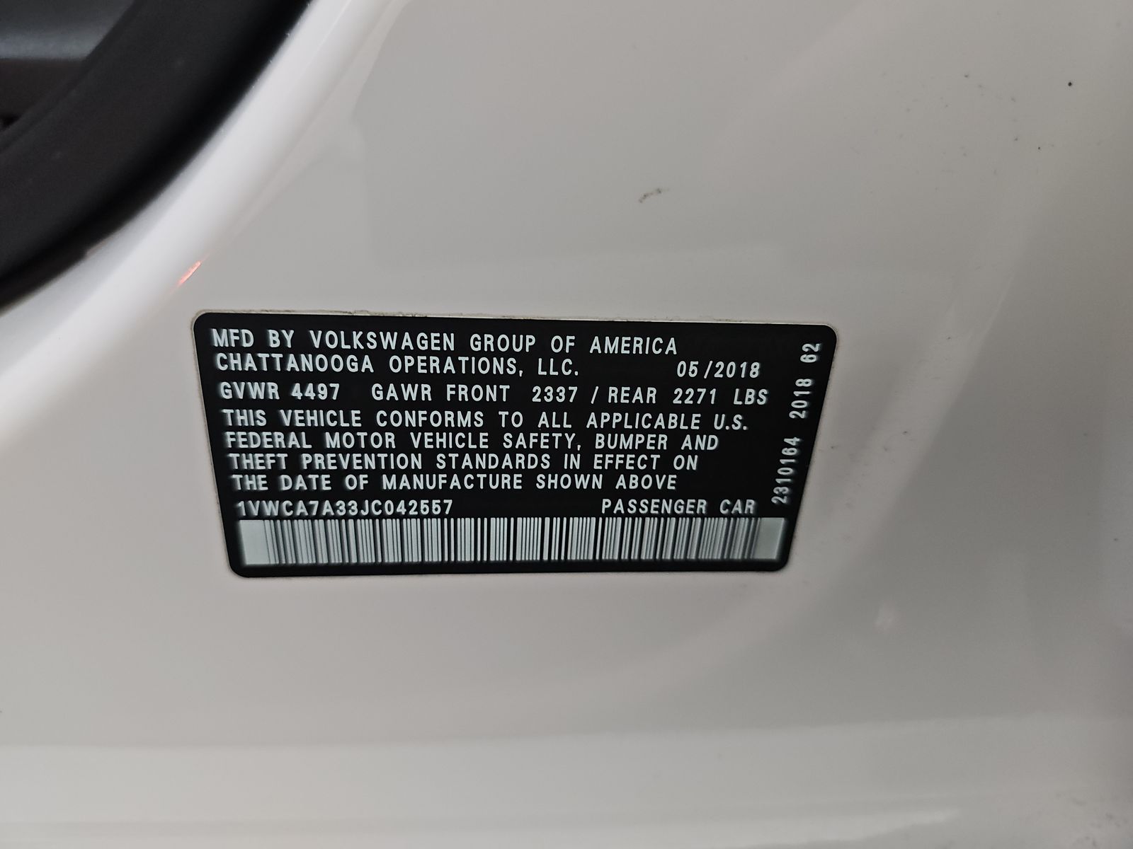 2018 Volkswagen Passat 2.0T SEL Premium FWD