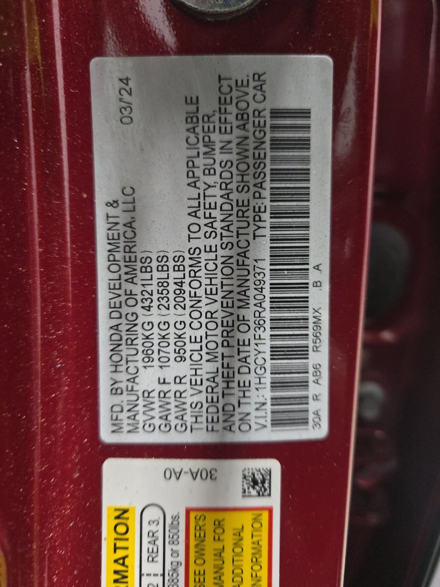 2024 Honda Accord EX FWD