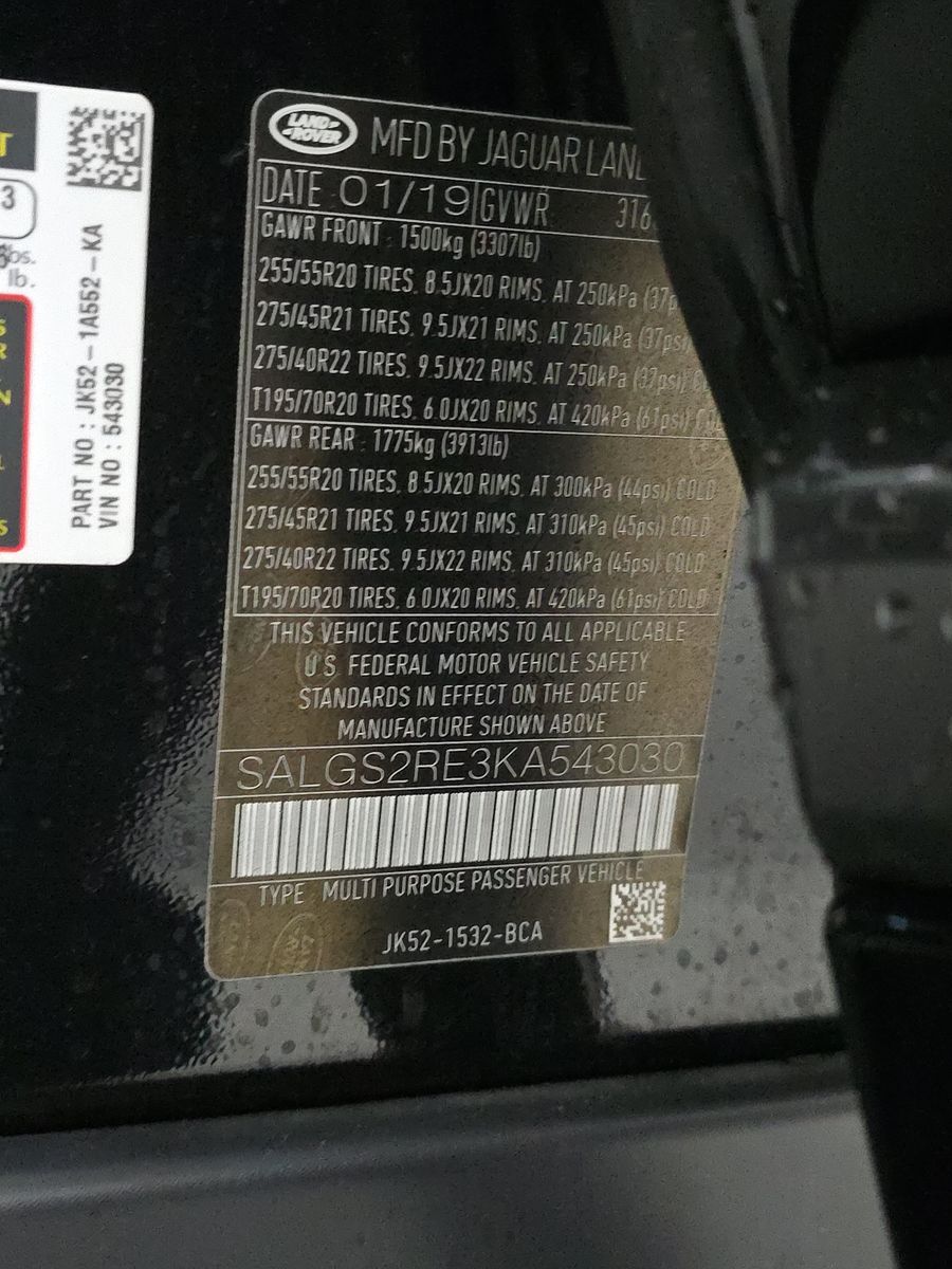 2019 Land Rover Range Rover Supercharged AWD