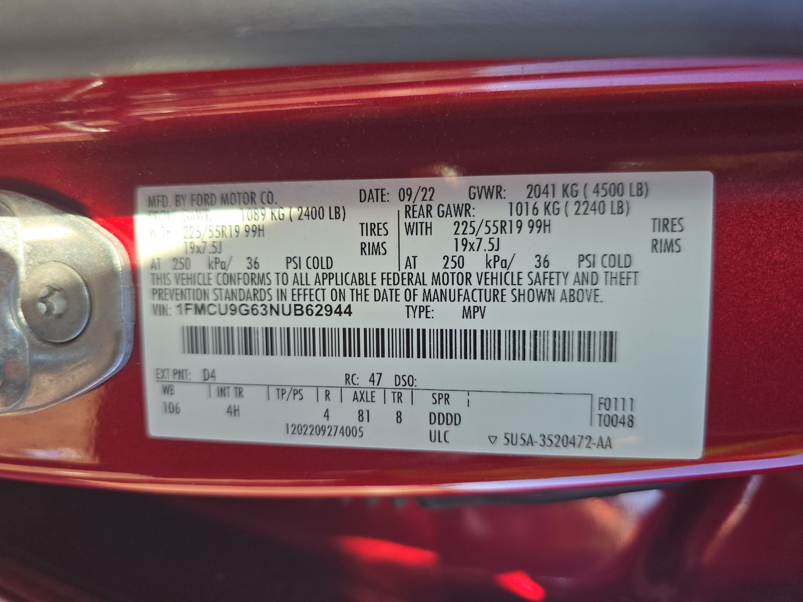 2022 Ford Escape SE AWD