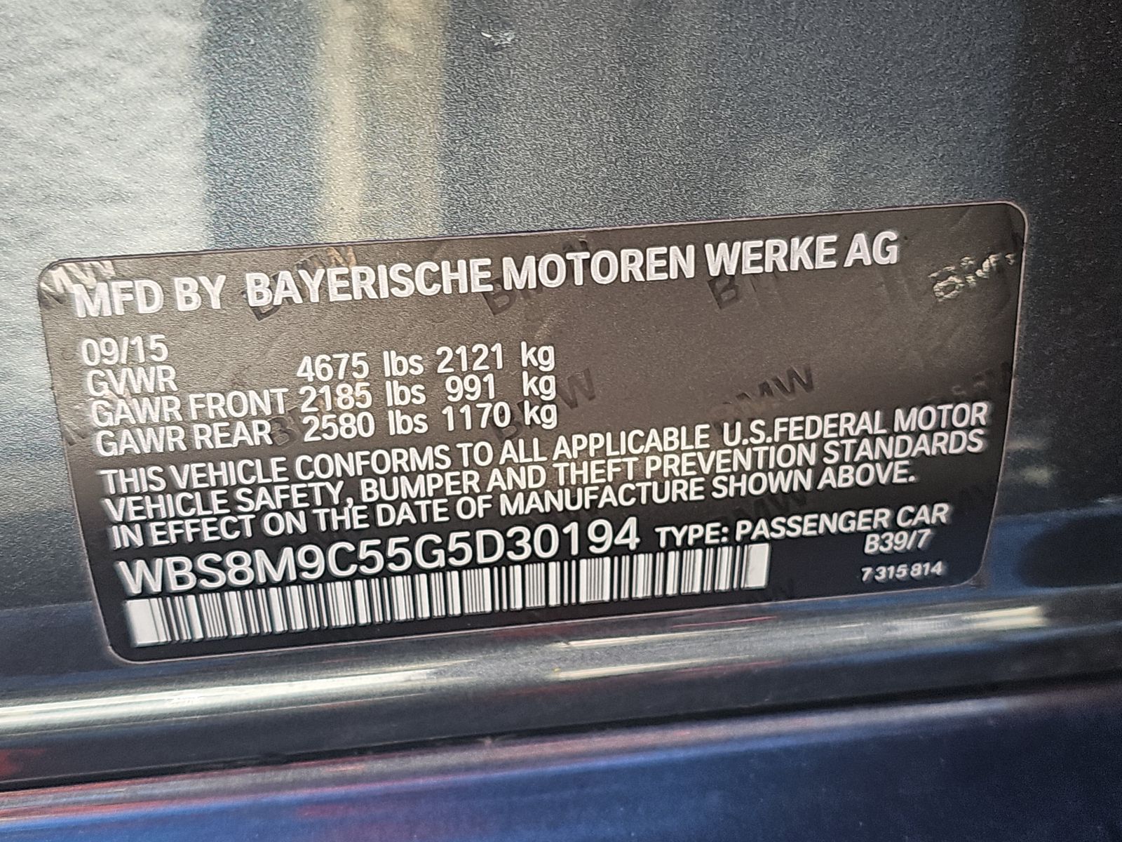 2016 BMW M3 Base RWD