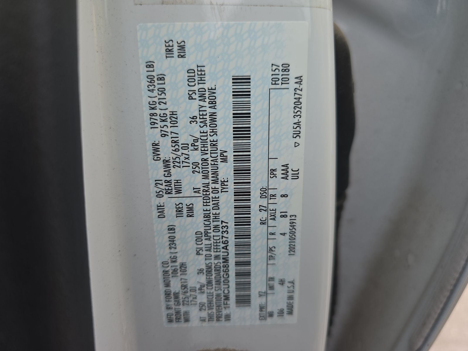 2021 Ford Escape SE FWD