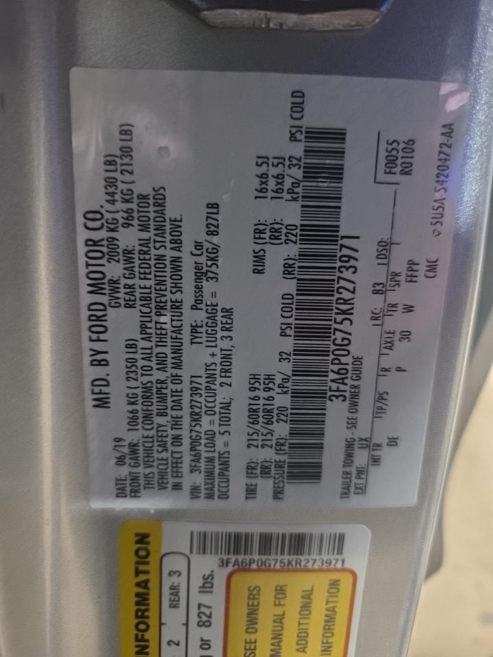 2019 Ford Fusion S FWD