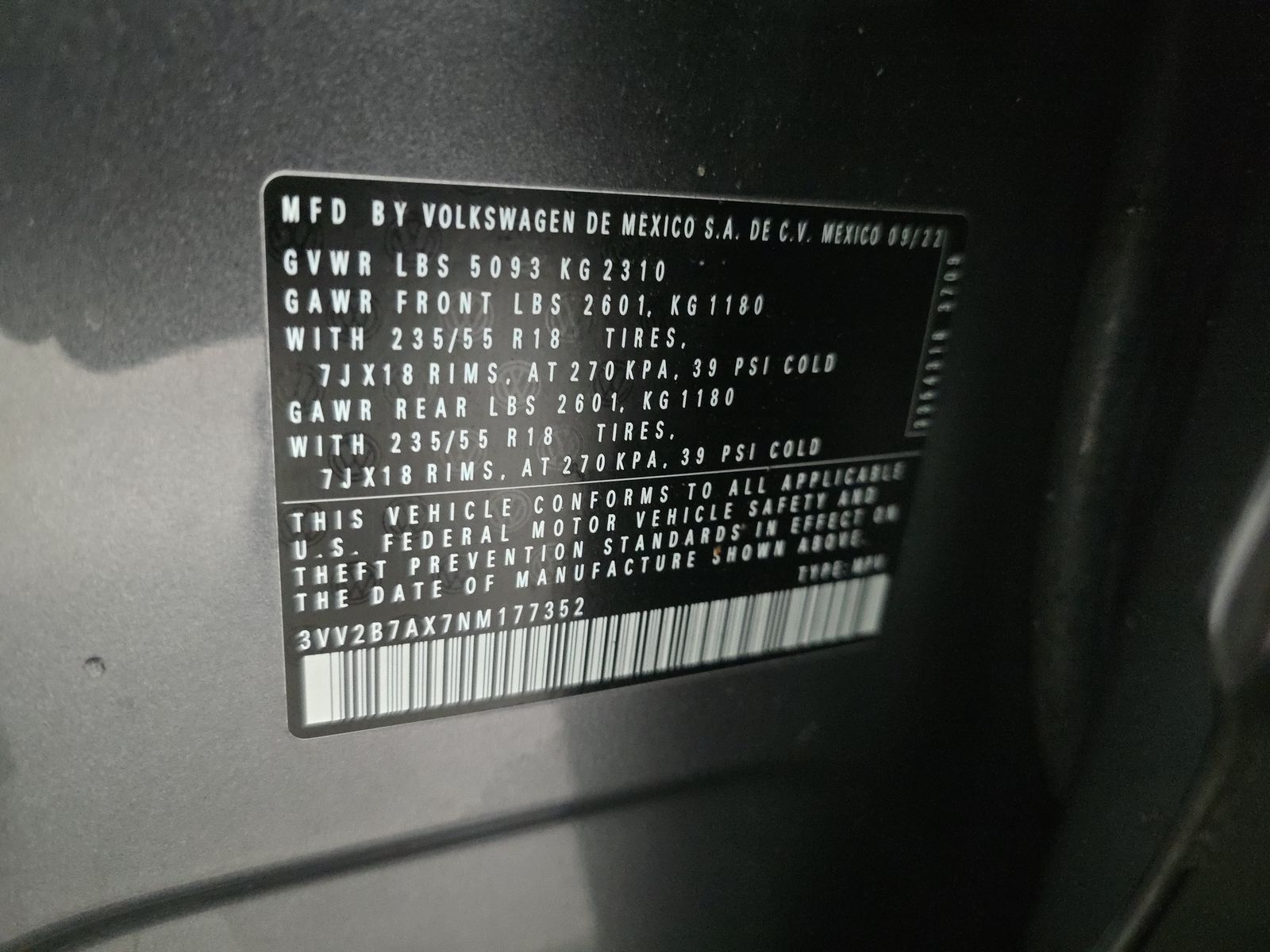 2022 Volkswagen Tiguan 2.0T SE AWD