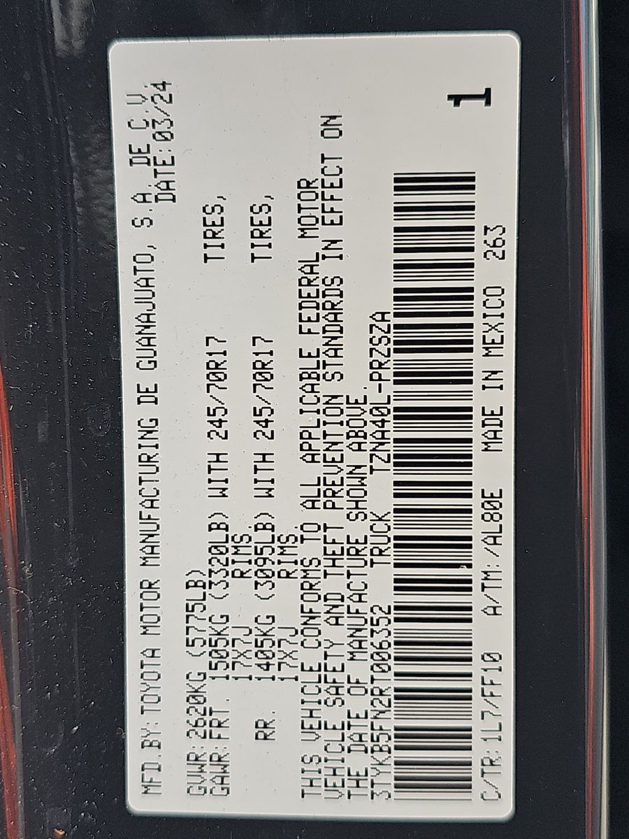 2024 Toyota Tacoma SR5 RWD