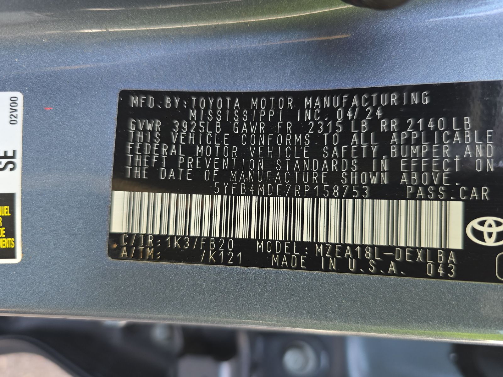 2024 Toyota Corolla LE FWD