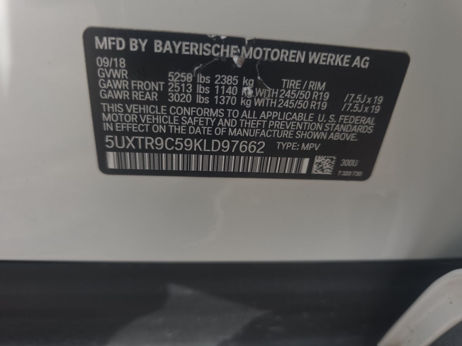 2019 BMW X3 xDrive30i AWD