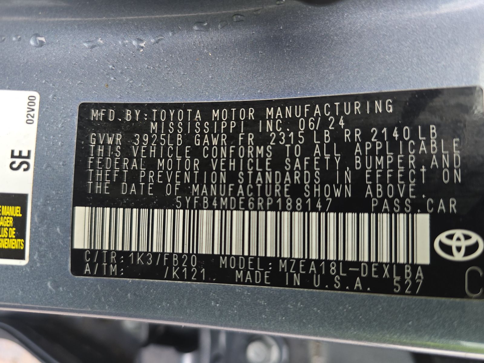 2024 Toyota Corolla LE FWD