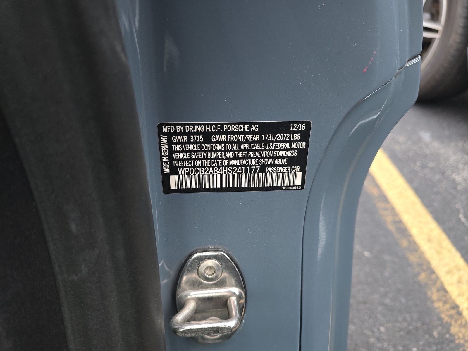 2017 Porsche 718 Boxster S RWD