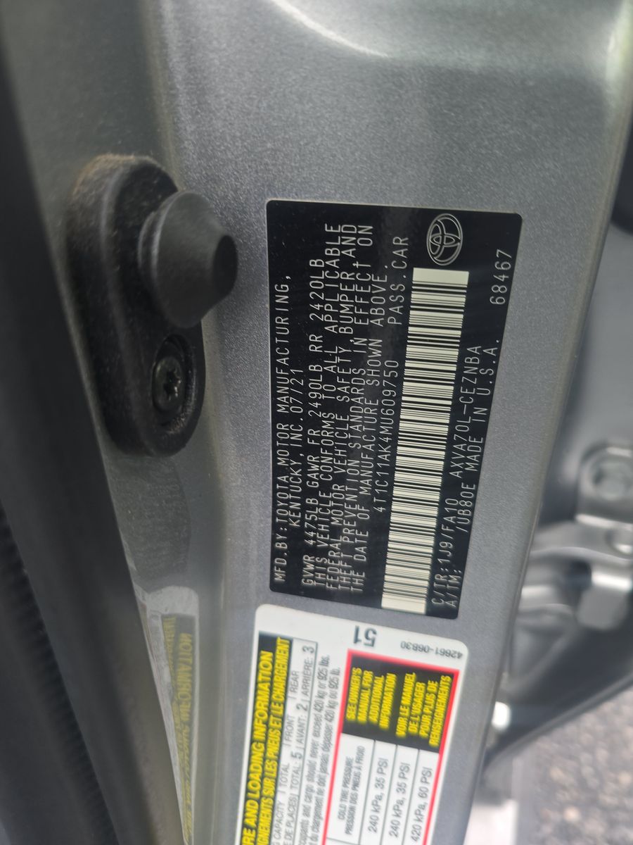 2021 Toyota Camry LE FWD