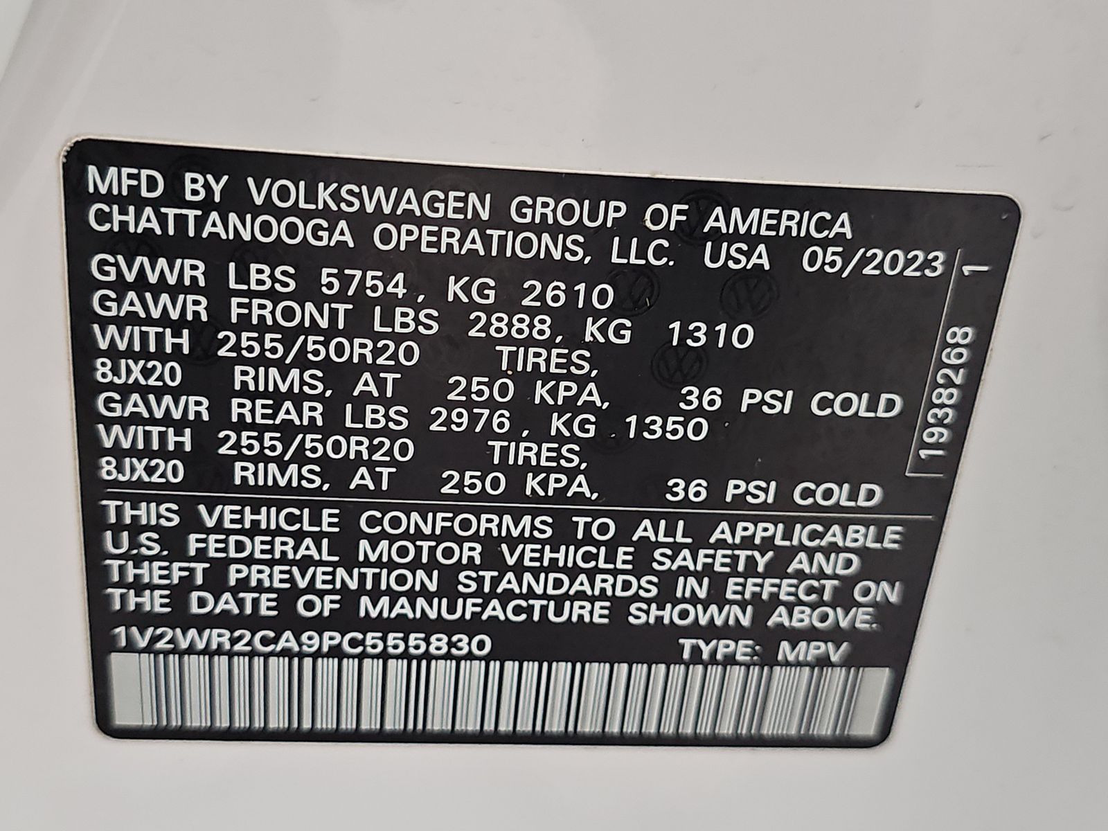 2023 Volkswagen Atlas 3.6L SE FWD