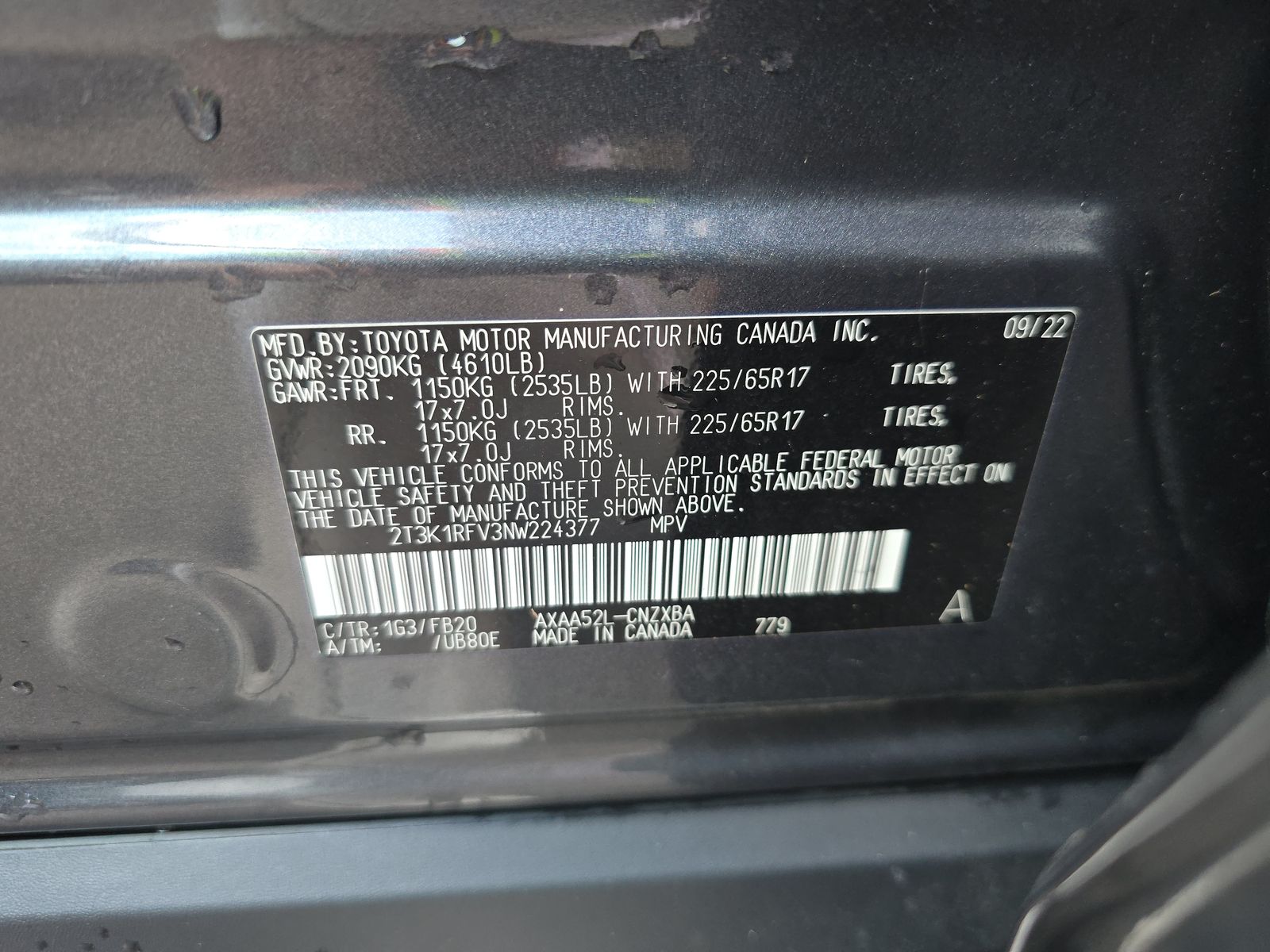 2022 Toyota RAV4 LE FWD