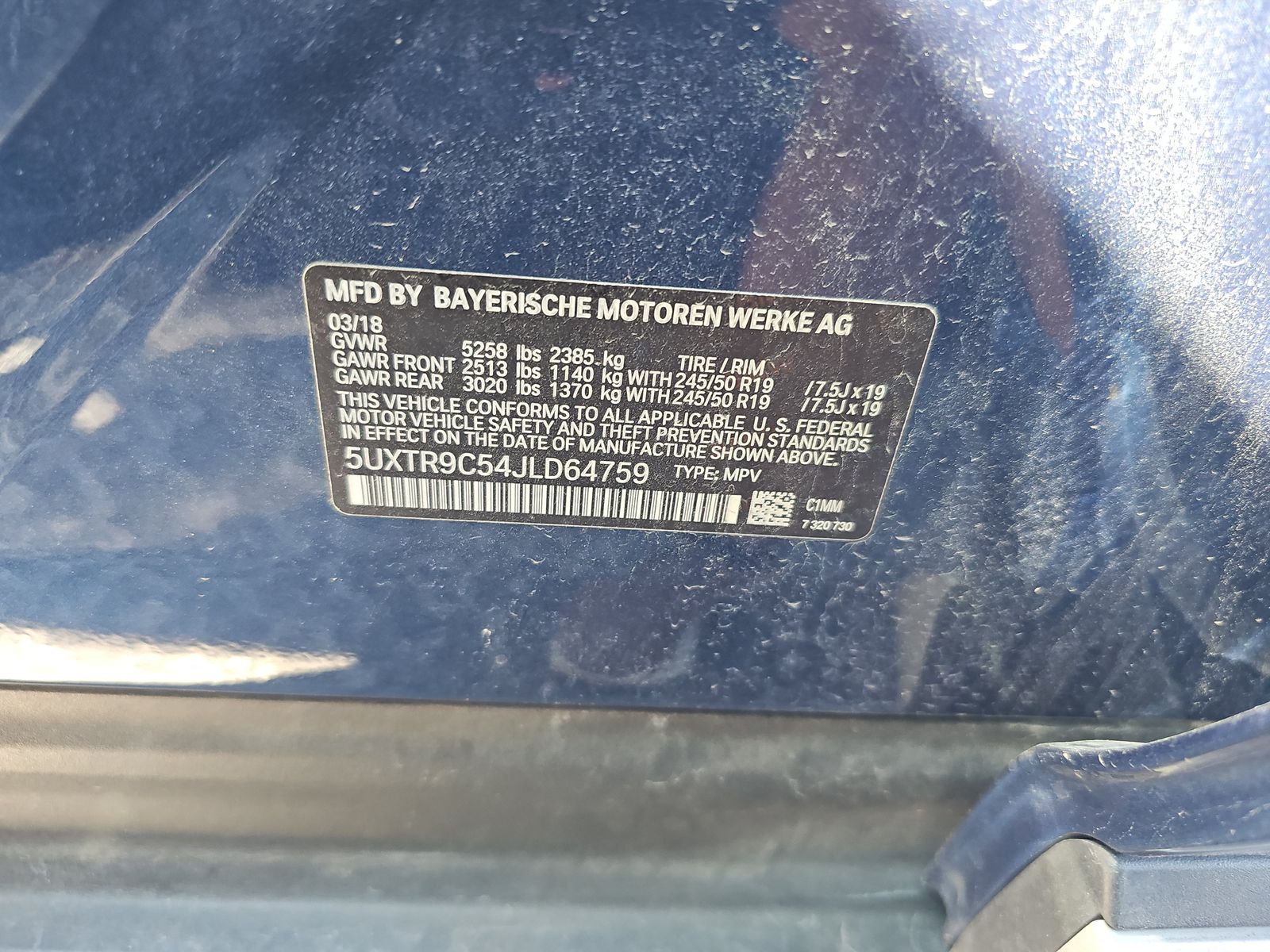 2018 BMW X3 xDrive30i AWD