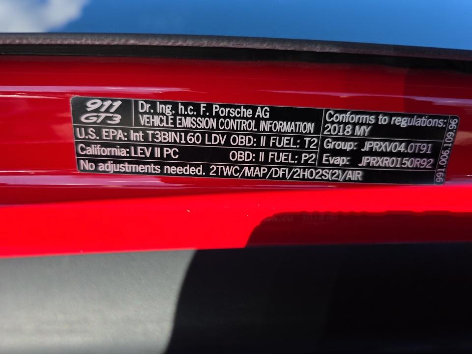 2018 Porsche 911 GT3 RWD