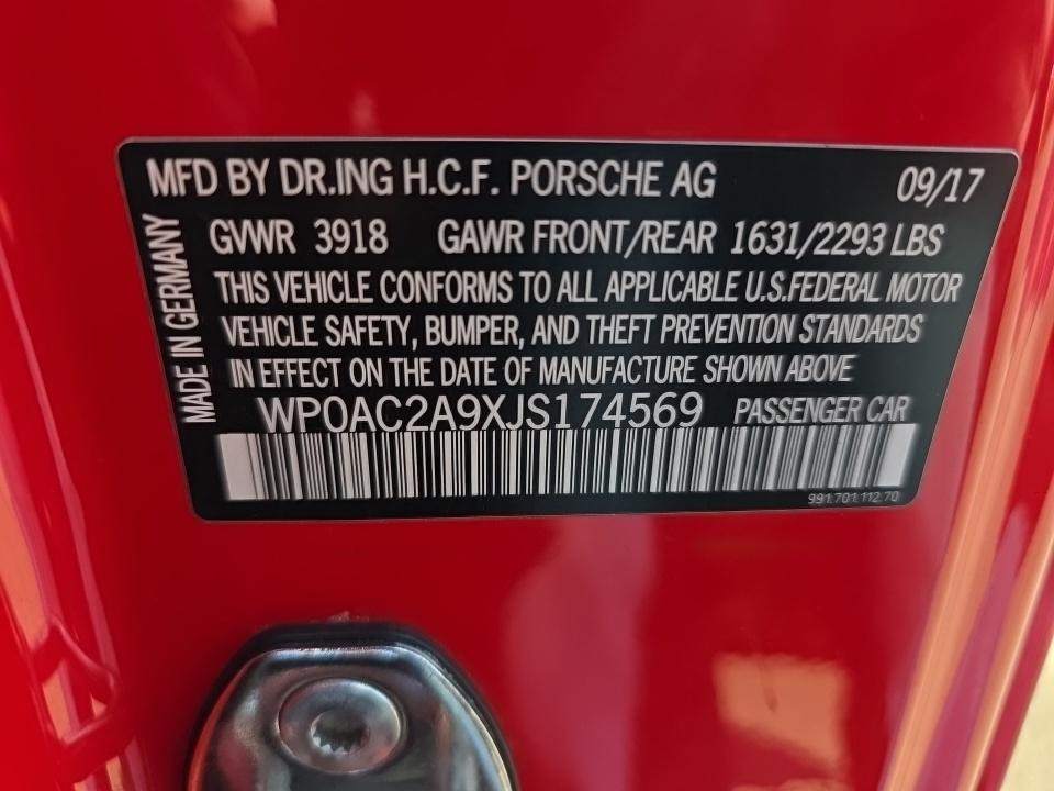 2018 Porsche 911 GT3 RWD