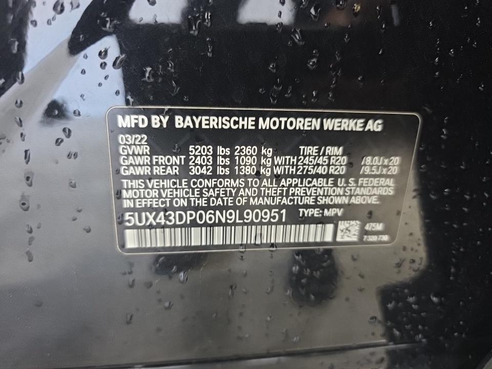 2022 BMW X3 sDrive30i RWD